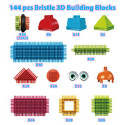 Contixo Bristle Building Blocks Set, 244-Piece Educational Sensory 3D STEM Toy for Kids Ages 3-8, ST7