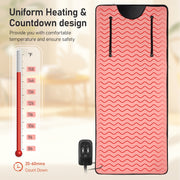 Naipo Infrared Sauna Blanket Portable Electric Sauna Blanket with Adjustable Thermostat Pink 6 ft x 2.6 ft FUL-8207