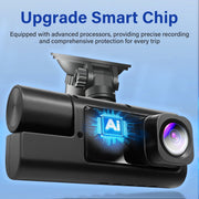 Zymise Dash Cam Front and Rear, 1080P Full HD, Bluetooth, Built-in Wi-Fi, Night Vision with Infrared LEDs, GPS Navigation, 24-Hour Parking Mode