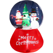 Fraser Hill Farm FHFSNWGLOBE062-L 6-Ft. Tall Santa & Snowman Snow Globe Inflatable with Lights, Outdoor Christmas Decoration