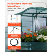 KFFKFF Galvanized Raised Garden Bed Kit with Integrated Automatic Watering System and Protective Mesh Cover, Oval Metal Planter Box, Rust-Resistant Alu-Zinc, Dark Gray, 6 x 3 x 1 ft, YJ-ZZC017