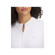 Under Armour Motion Hooded Jacket for Women, 4-Way Stretch, Breathable White and Halo Gray, Medium, 1389791