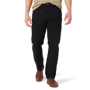 Wrangler Five Star Premium Denim Men's Relaxed Fit Jeans with Stretch Fabric, Black Wash, Mid Rise, Straight-Leg, 36X32, 97FXVCB