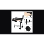 Zimtown BBQ Charcoal Grill Outdoor Barbecue Pit with Offset Smoker Patio Backyard Black
