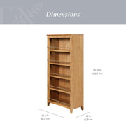My Texas House MT65250047100A5 Haven 5-Shelf Bookcase, Warm Brown Finish