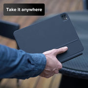 INI Magic Keyboard Case for iPad Air 13-inch M3 M2 2025 2024 and iPad Pro 12.9-inch 3rd to 6th Gen, Magnetic Attachment, Multi-Touch Trackpad, Backlit Keyboard, Lightweight Black