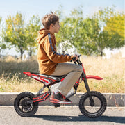 Track 7 24V Electric Dirt Bike 250W Ride on Motorcycle with Twist Grip Throttle, Hand-Operated Dual Brakes, Speed Up to 10 MPH, for Age 8-12, Red