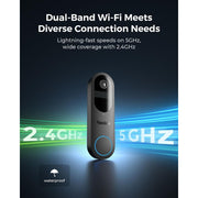 REOLINK 2K Battery Video Doorbell Camera, Black