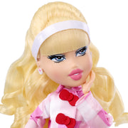 MGA Entertainment Bratz x Hello Kitty Cloe Sanrio Fashion Doll with Pink Plaid Overcoat, Accessories, Doll Stand, Multicolor, 11.5 in, 595694