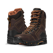 Danner Vicious 8in Waterproof Work Boots for Men, Full-Grain Leather, Breathable Gore-Tex Lining, Speed Lace System, Slip-Resistant Vibram Outsole, Brown, 9EE