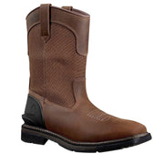 Carhartt Montana Square Steel-Toe Wellington Work Boots, Water Resistant Brown Oil-Tanned Leather, 11 Inch Pull-On, Size 10.5 W, FQ1284-M