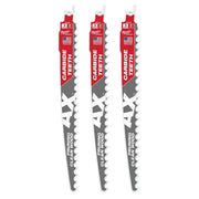 Milwaukee 48-00-5332 9in. 3 TPI The AX with Carbide Teeth for Pruning And Clean Wood SAWZALL Blade 3PK