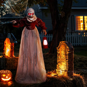 Presence 5FT Halloween Animatronics Life Size Witch with Motion and Sound Activation, Glowing Red LED Eyes, Weatherproof Battery Operated Outdoor Decoration