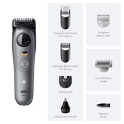 Braun AIO5510 All-in-One Series 5 Trimmer Kit, Moonstone Grey