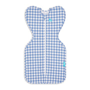 Love To Dream Swaddle Up Original Sleep Sack, 4-Way Stretch Cotton Blend, 1.0 TOG, Blue Gingham, Newborn