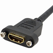 StarTech 3 ft High Speed HDMI Panel Mount Cable, Female to Male, Black, HDMIPNLFM3