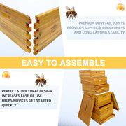Jacgood 5 Box Bee Box for Beekeeping with 2 Deep Brood Boxes and 3 Medium Super Boxes