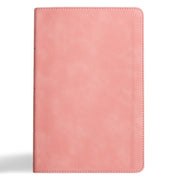 Holman Bibles CSB Thinline Bible, Blush Pink Leathertouch, Red Letter, Presentation Page, Smyth-Sewn Binding, Full-Color Maps