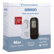 Omron Max Power Relief TENS Therapy Unit, Portable Muscle Stimulator with 9 Preset Modes, 15 Intensity Levels, Reusable Pads, PM3032