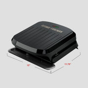 George Foreman GRP1065BX 4-Serving Non-Stick Removable Dishwasher Safe Plates, Grill and Panini Maker, Durable Easy-to-Clean Plastic Housing