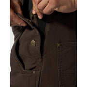 Carhartt Men's Washed Duck Insulated Bib Overall, Dark Brown, Small, 104031-DKB