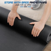 Easoger YB01S23B10026 12'x6' Black Gym Mat, Thick Large Exercise Yoga Mat for Men and Women Aerobics