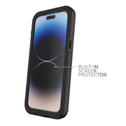 Body Glove Tidal Waterproof Phone Case, Slim Hard Shell with Built-In Screen Protector, Black with Clear Gloss Back, Compatible with iPhone 14 Pro Max, IP68 Certified, Drop Tested to 6ft, 1079002