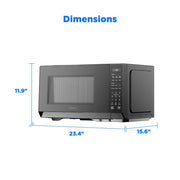 Midea Countertop Microwave Oven, 1.1 Cu Ft, 1000W Power, Black and Stainless Steel, Compact Design, MMC11S2BBB