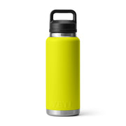 YETI Rambler Bottle with Chug Cap, Double-Wall Vacuum Insulated, Leakproof, 36 oz, Firefly Yellow, 81628652
