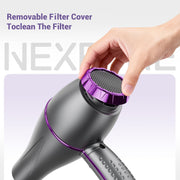 NEXPURE Ionic Hair Dryer with Diffuser, 2000W High-Speed Motor, 3 Heat Settings, 2 Speeds, Cool Shot, Purple