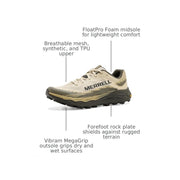 Merrell Agility Peak 6 Trail Running Shoes for Men - Burlap - 13M