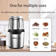 LINKChef CG-9230-US-LCWA Coffee Grinder, Spice Grinder with 4 Blades for Coffee Beans, Spice, Tea