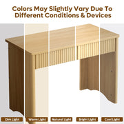 Bestier Computer Desk with 2 Storage Drawers, 39.3 in, Log Finish, Rectangular Writing Desk for Small Spaces