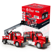 USA Toyz F1-FIRETRK2-RED Force1 2.4GHz RC Mini Firefighter Truck Tank + Boom Firetruck, 2pk, 1:64 Scale, Vibrant LEDs Toys for Kids Boys & Girls Ages 6+