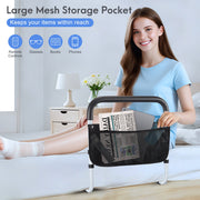 Doulami Adjustable Bed Rail for Elderly Adults with LED Motion Sensor Light, Carbon Steel Support, Large Mesh Storage Bag, Fits Twin to King Beds, Holds up to 300 lb MK01009