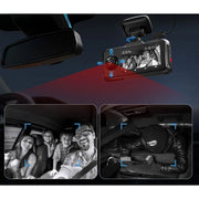REDTIGER A6 3 Channel Dash Cam with 64GB Card Loop Recording Night Vision Black