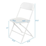Ktaxon 10-Pack Folding Chairs Plastic Dining Chairs, White - Plastic & Steel Material
