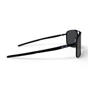 Oakley OO4124 Gauge 8 Rectangular Sunglasses, Matte Black Frame, Grey Plutonite Lenses, 62mm