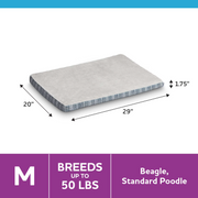 Vibrant Life Orthopedic Dog Bed Medium, Gray, 29 in x 20 in, Supportive Foam, Removable Washable Cover