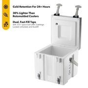 RTIC Halftime Water Cooler, 3 Gallon Hard-Sided Beverage Dispenser, Leak-Resistant, Stackable Design, White, 92276171