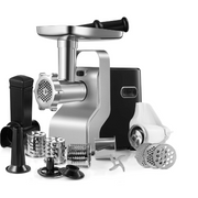 FOHERE MG-2950R Electric Meat Grinder 2500W Max 5 in 1 Heavy Duty Food Grinder with Sausage Stuffer