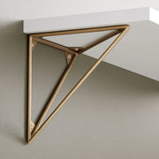 Floating Reversible Pyramid Brass Shelf Brackets (set of 2) - 9 