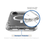 Onn. WIBCLR100149694 MagSafe Compatible Rugged Phone Case for iPhone 16 Plus - Clear