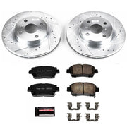 Power Stop Front Brake Kit, Z23 Carbon-Fiber Ceramic Pads, Drilled & Slotted Rotors, Silver Zinc Plated, Fits Toyota Prius 2001-2003