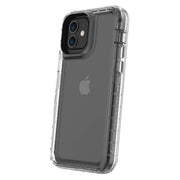 onn Rugged Phone Case with Holster for iPhone 12/iPhone 12 Pro, Clear