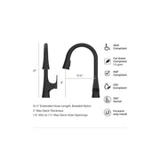 Pfister GT529NRB Norden 1-Handle Pull-Down Kitchen Faucet&44; Matte Black