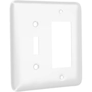 TayMac WRW-TR MTL 2 Gang Toggle Deco Wall Plate, White