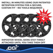 Coast2Coast Int. Impostor 17 Inch 5-Spoke Snap-On Wheel Cover Set, Gloss Black, ABS Plastic, IWCIMP420BLK