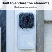 Wyze 1080p Wired Video Doorbell, 3:4 Aspect Ratio, Two-Way Audio, Night Vision, IP65 Weather-Resistant, Hardwired, WVDB1