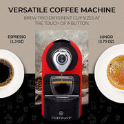 ChefWave CW-NCM01R Espresso Machine Set, Red